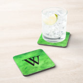 Gem Stone Pattern, Lime Green Jade & Black Onyx Bier Onderzetter (Rechterzijde)