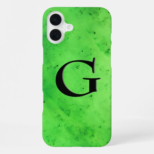 Gem Stone Pattern, Lime Green Jade & Black Onyx iPhone Hoesje (Achterkant)