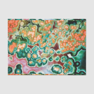 Gem Stone Pattern, Ocean Jasper, Green en Multi Tissuepapier