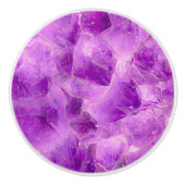 Gem Stone Pattern, Paarse Amethyst Keramische Knop (Voorkant)