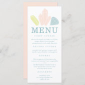 Gem Stones blush Pink Weddenschap Menu (Voorkant / Achterkant)