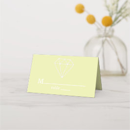 Gem Stones Custom Pastel Green Wedding Plaatskaartje