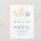 Gem Stones Elegant Blush Pink Pastel Weddenschap Kaart (Voorkant / Achterkant)