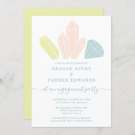 Gem Stones Elegant Pastel Verlovingsfeest Kaart