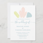 Gem Stones Elegant Pastel Wedding Kaart (Voorkant)