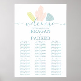 Gem Stones Elegant Pastel Wedding Seating Charts Poster