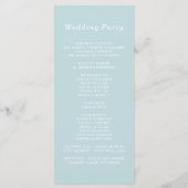 Gem Stones Modern Pastel Blue Wedding Programmakaart (Achterkant)