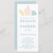 Gem Stones Modern Pastel Blue Wedding Programmakaart (Voorkant / Achterkant)