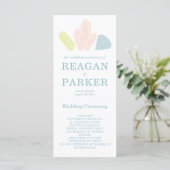 Gem Stones Modern Pastel Blue Wedding Programmakaart (Staand voorkant)