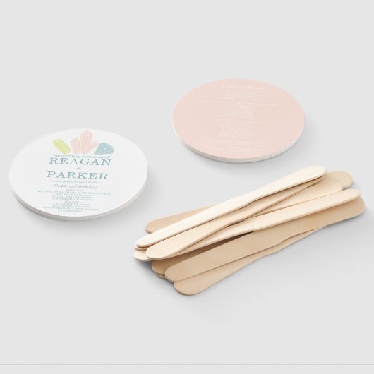 Gem Stones Modern Pastel Pink Wedding Handwaaier (Niet-gemonteerd)