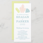 Gem Stones Moderne Pastel Groene Bruiloft Programmakaart (Voorkant / Achterkant)