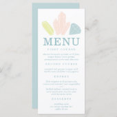 Gem Stones Pastel Blue Wedding Menu (Voorkant / Achterkant)