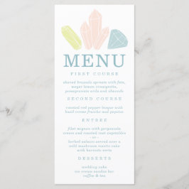 Gem Stones Pastel Green Wedding Menu