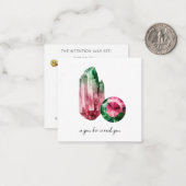 *~* Gem TOURMALINE crystal AP64 Flat Note Kaart Notitiekaartje (Voorkant / Achterkant in situ)