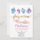 Gem-uitnodiging voor verjaardag kaart (Voorkant)