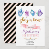 Gem-uitnodiging voor verjaardag kaart (Voorkant / Achterkant)