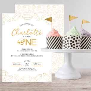 Gem Verjaardag Het draaien van één partijuitnodigi Kaart