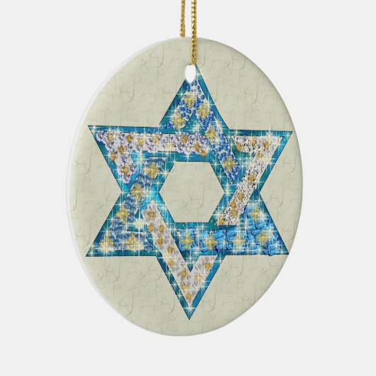 Gem versierde ster van David Keramisch Ornament (Rechts)