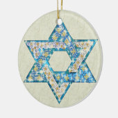 Gem versierde ster van David Keramisch Ornament (Links)