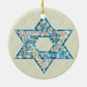 Gem versierde ster van David Keramisch Ornament (Achterkant)