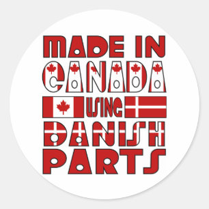 Gemaakt Canada Deense onderdelen Ronde Sticker
