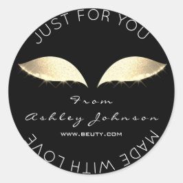 Gemaakt door Glitter Lashes Beauty Black Gold Make Ronde Sticker