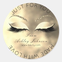 Gemaakt door Glitter Lashes Beauty Glam Gold Makeu Ronde Sticker