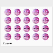 Gemaakt door Glitter Lashes Beauty Paars Pink Make Ronde Sticker (Vel)