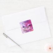 Gemaakt door Glitter Lashes Beauty Roos Blush Make Vierkante Sticker (Envelop)
