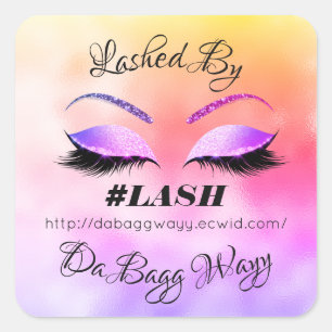 Gemaakt door Glitter Lashes Beauty Roos Makeup Omb Vierkante Sticker