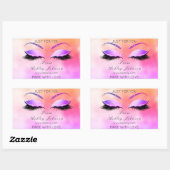 Gemaakt door Glitter Lashes Rechthoekige Roze Make Rechthoekige Sticker (Vel)