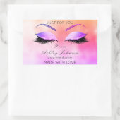 Gemaakt door Glitter Lashes Rechthoekige Roze Make Rechthoekige Sticker (Tas)