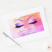 Gemaakt door Glitter Lashes Rechthoekige Roze Make Rechthoekige Sticker (Envelop)