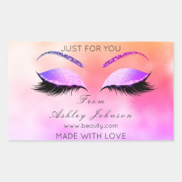 Gemaakt door Glitter Lashes Rechthoekige Roze Make Sticker