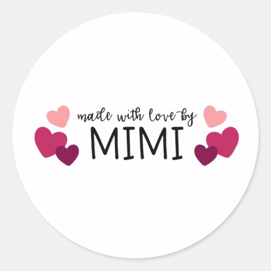 Gemaakt door Mimi Ronde Sticker (Voorkant)