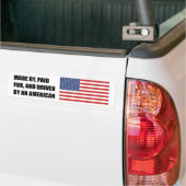 Gemaakt door Paid for and Driven door een Amerikaa Bumpersticker (Op Truck)