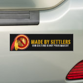 GEMAAKT DOOR SETTLERS BUMPERSTICKER (Op auto)