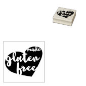 Gemaakt Glutenvrij Hart Bakkerij Tarwevrij Rubberstempel (Gestempeld)