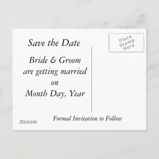 Gemaakt huwelijk aankondigingskaart (Achterkant)