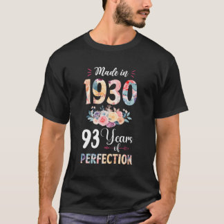 Gemaakt in 1930 Floral 93 93rd T-shirt