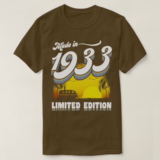 Gemaakt in 1933 90ste verjaardagscadeau 90 jaar ou t-shirt (Design voorkant)