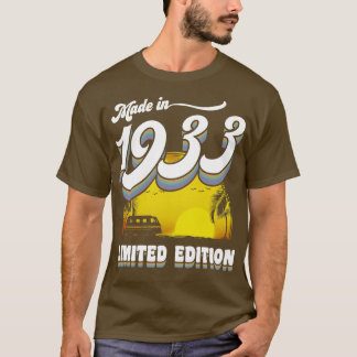 Gemaakt in 1933 90ste verjaardagscadeau 90 jaar ou t-shirt