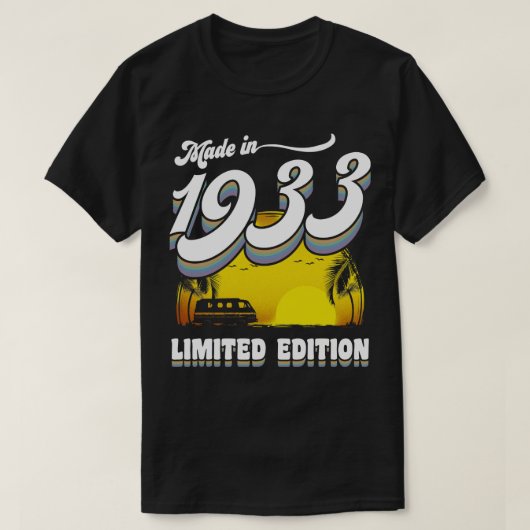 Gemaakt in 1933 90ste verjaardagscadeau 90 jaar ou t-shirt (Design voorkant)