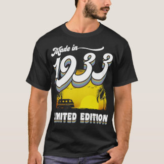 Gemaakt in 1933 90ste verjaardagscadeau 90 jaar ou t-shirt
