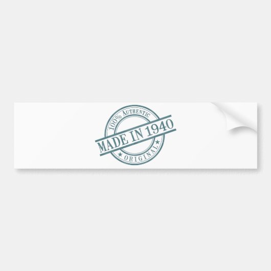 Gemaakt in 1940 rond Stamp Style Logo Bumpersticker (Voorkant)
