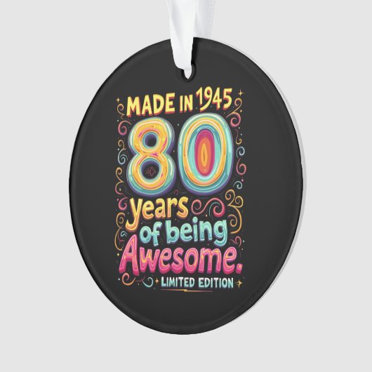 Gemaakt in 1945, 80 jaar Geweldige Ornament (voorkant)