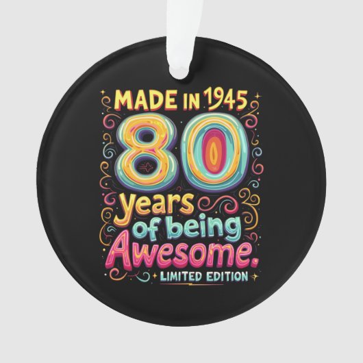 Gemaakt in 1945, 80 jaar Geweldige Ornament (voorkant)