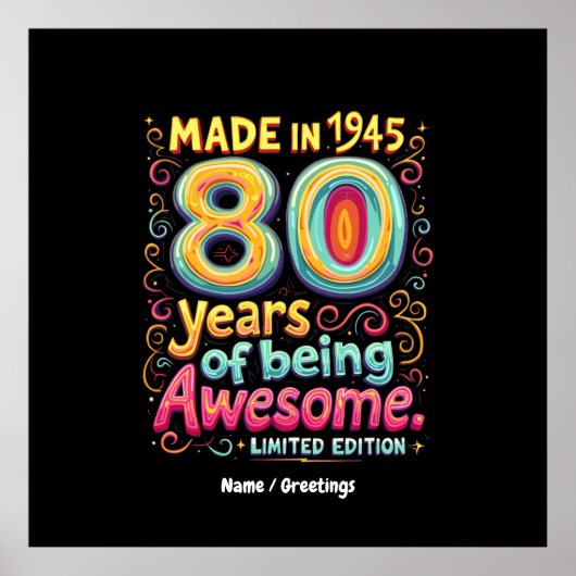 Gemaakt in 1945, 80 jaar Geweldige Poster (Voorkant)
