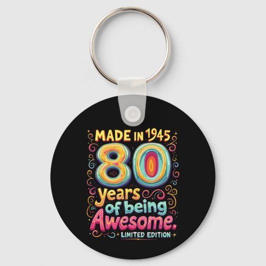 Gemaakt in 1945, 80 jaar Geweldige Sleutelhanger (Voorkant)