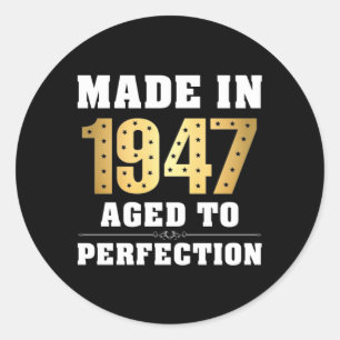 Gemaakt in 1947, tot perfecte ronde sticker